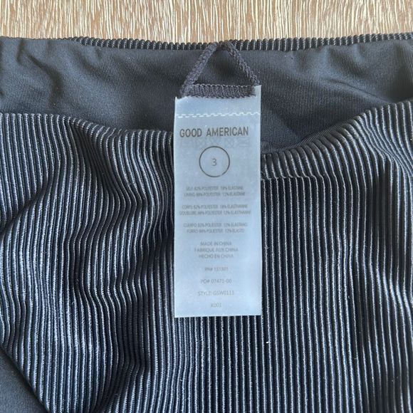 Good American Good Waist Rib Bikini Bottoms Size 3 Black - Picture 4 of 4